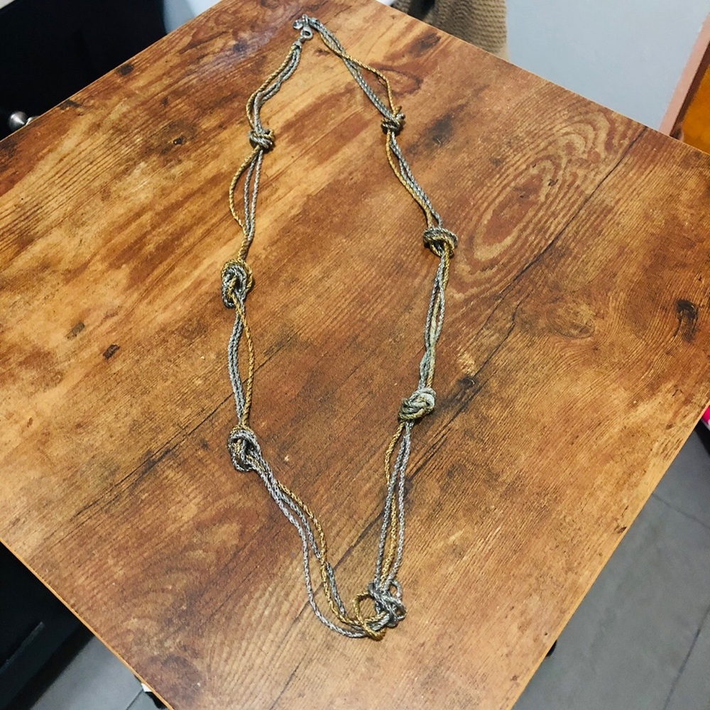 Loft Gold and Silver Long Knot Necklace